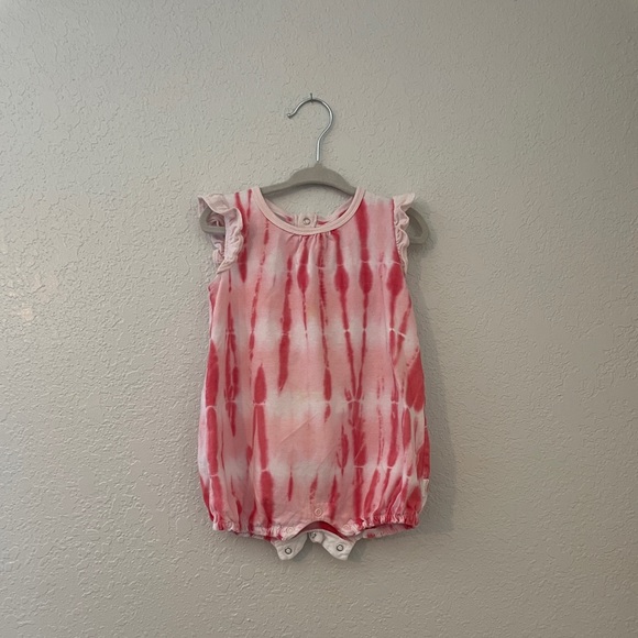 12 Month Burt’s Bees Baby Tie Die Romper - Picture 1 of 5